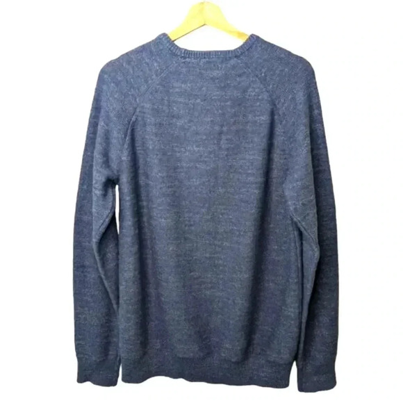 VTG L.L. Bean Mens 100% Organic Cotton Long Sleeve Blue Crewneck Sweater Size M - Picture 7 of 12